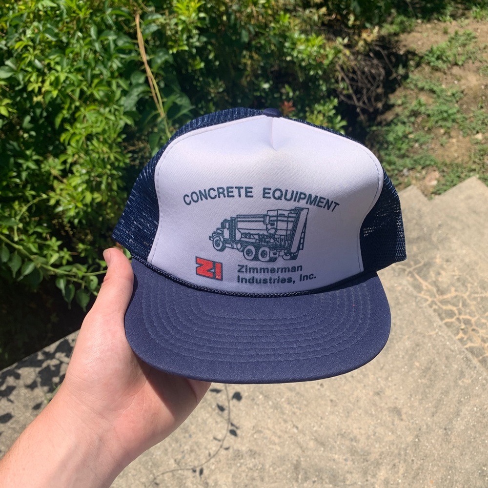 Vintage Zimmerman Industries INC Concrete Equipment Trucker Hat